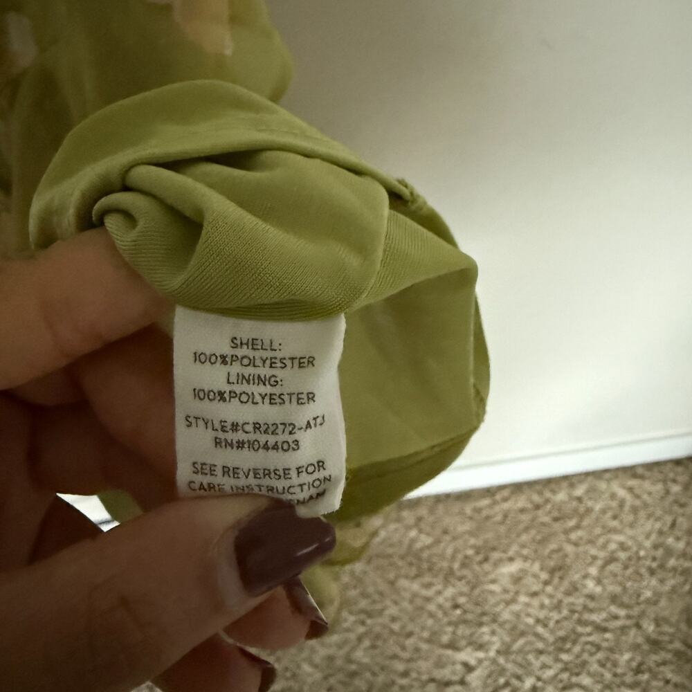 Blu Pepper Womens Cascading Ruffle Dress XL Green Maxi Floral Cottage Romantic - Picture 6 of 8